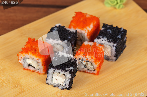 Image of tobico sushi rolls