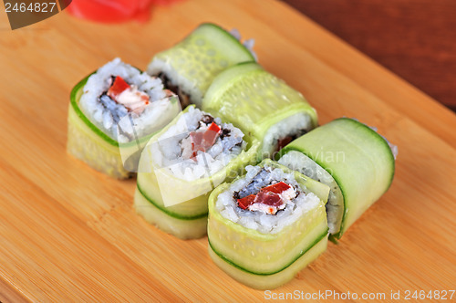 Image of cucumber sushi rolls