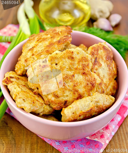 Image of Fritters chicken with spices on board