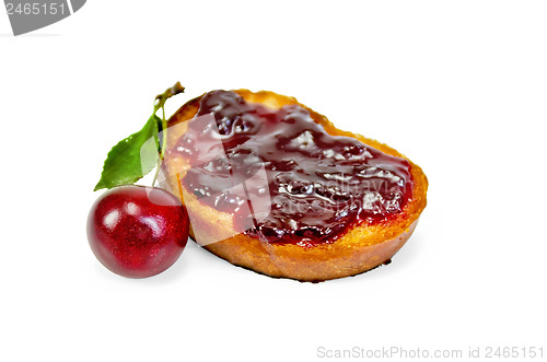 Image of Bread with cherry jam and cherry