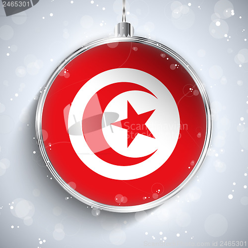 Image of Merry Christmas Silver Ball with Flag Turkey