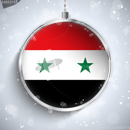Image of Merry Christmas Silver Ball with Flag Syria