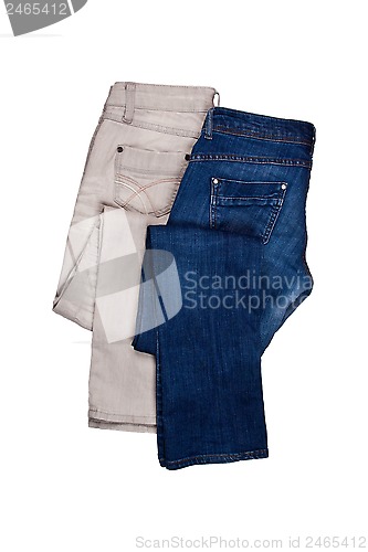 Image of grey and blue jeans