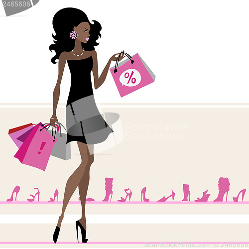 Image of Woman with shopping bags.