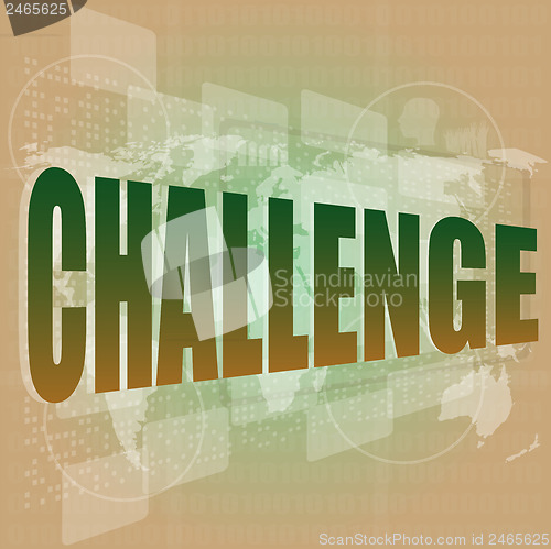 Image of Marketing concept: words challenge on digital screen