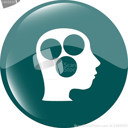 Image of idea head circle glossy icon