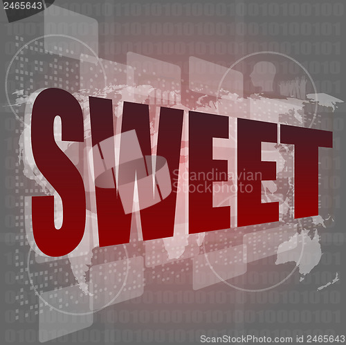 Image of sweet words on digital touch screen interface