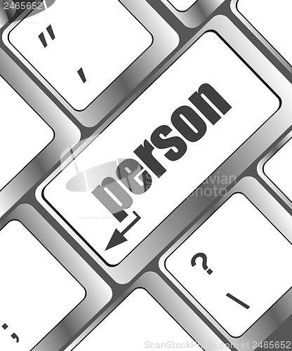 Image of word person on computer keyboard key