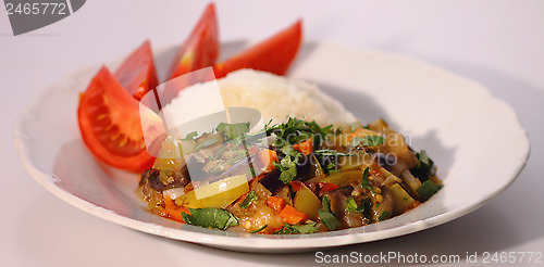 Image of Rice and stewed vegetables