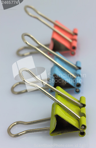 Image of Three color clips for papers