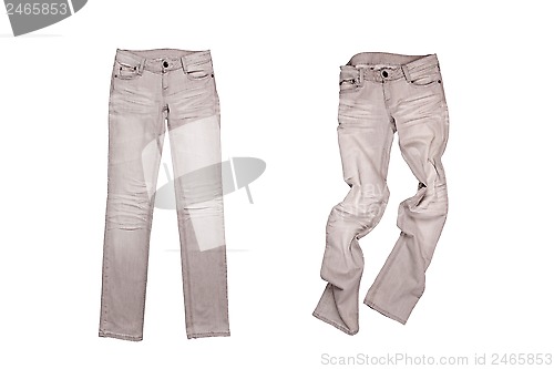 Image of two grey jeans