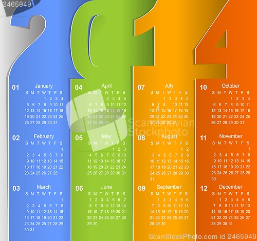 Image of Clean 2014 business wall calendar