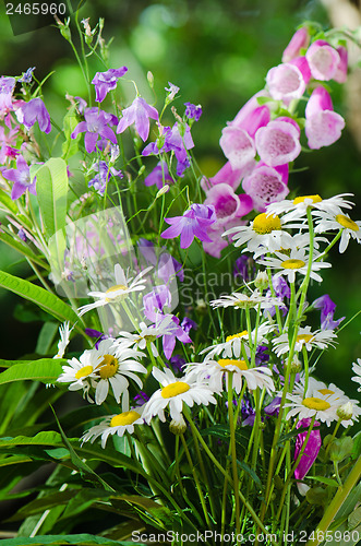 Image of Bouquet of beautiful summer flowers, close-up  