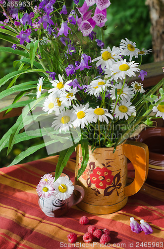 Image of Bouquet of beautiful summer flowers, close-up  