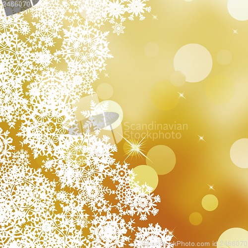 Image of Festive gold Christmas with bokeh lights. EPS 10