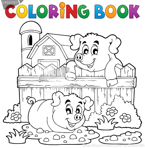 Image of Coloring book pig theme 3