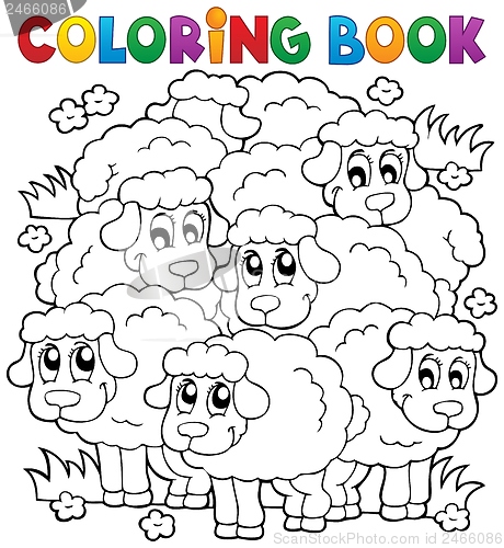 Image of Coloring book sheep theme 2