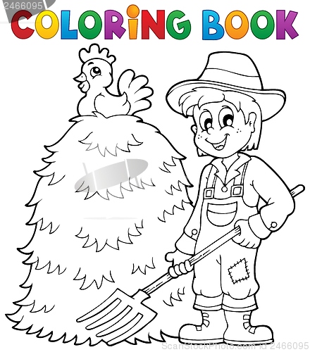 Image of Coloring book farmer theme 1