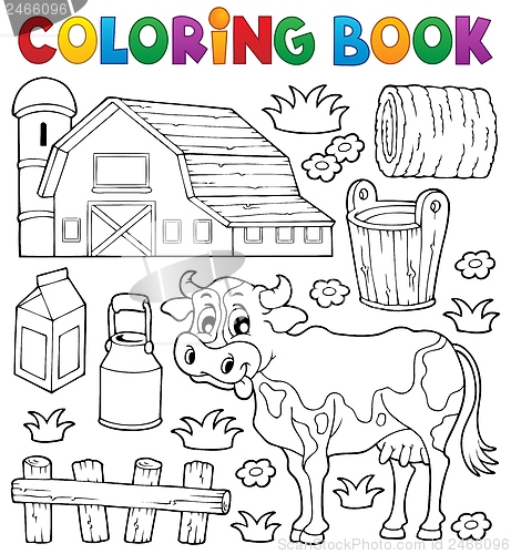 Image of Coloring book cow theme 1