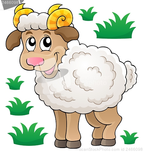 Image of Happy cartoon ram