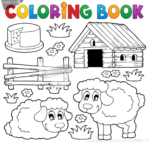 Image of Coloring book sheep theme 1