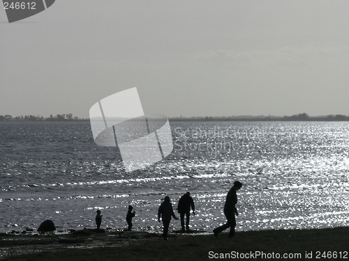 Image of family on beach