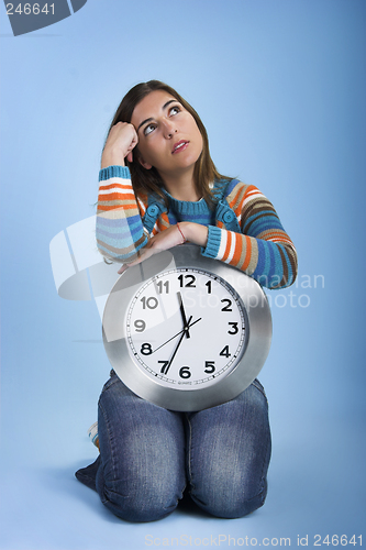 Image of Clock Woman thinking