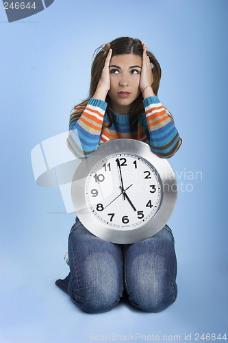 Image of Clock Woman thinking