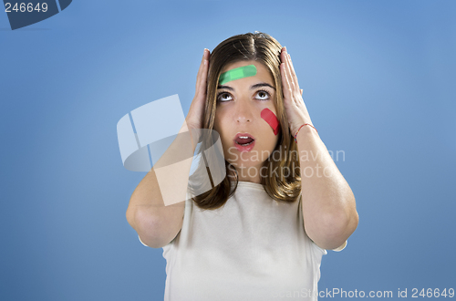 Image of Worriend Woman with bandages on the face