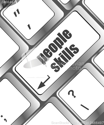 Image of people skills words, message on enter key of keyboard