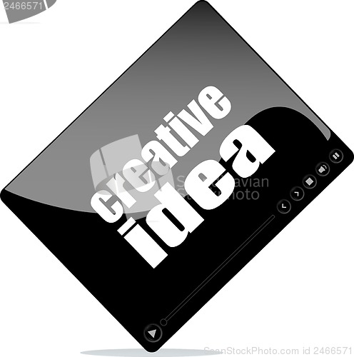 Image of Video player for web with creative idea word