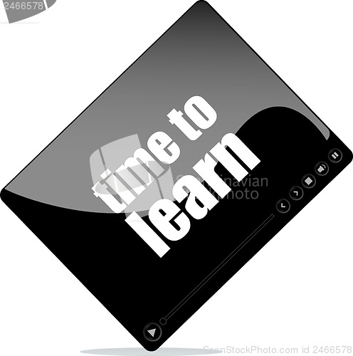 Image of Video player for web with time to learn word