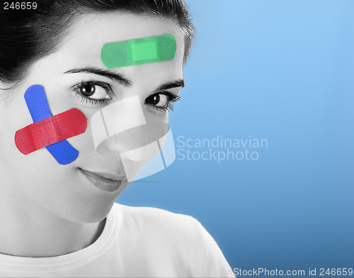 Image of Woman with bandages on the face