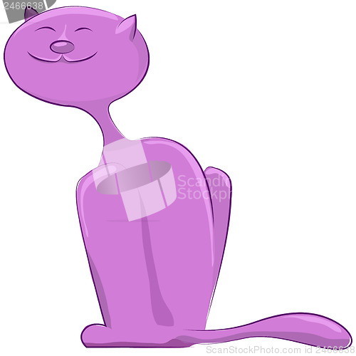 Image of Vector purple happy cat