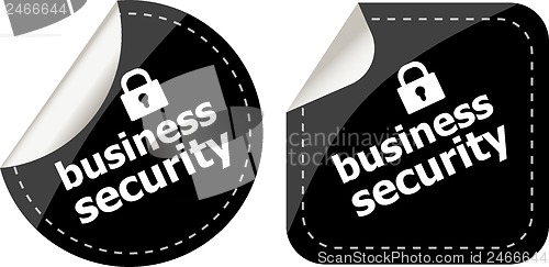 Image of business security black stickers label tag set