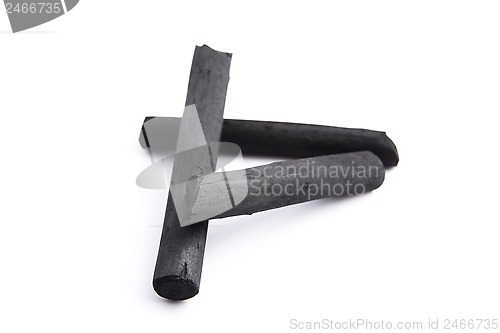 Image of Artist's black charcoal isolated on white