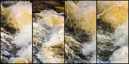 Image of River Waves Background Set Collage