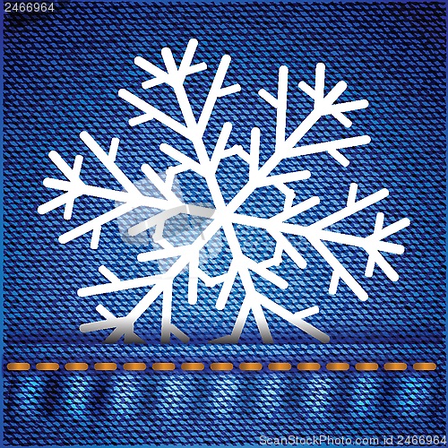 Image of snowflake on jeans texture