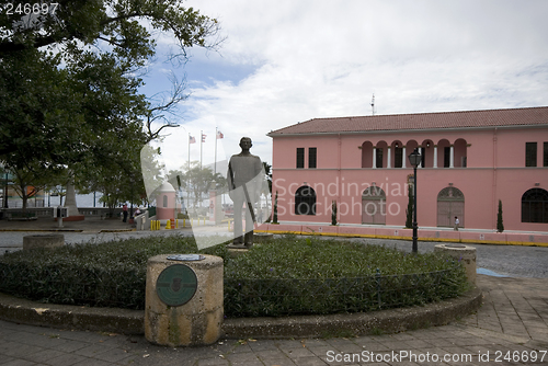 Image of plaza of immigrants and the arsenal