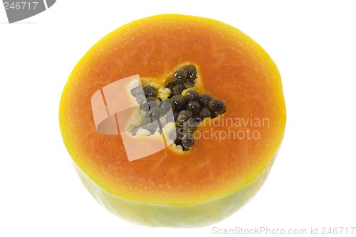 Image of Cross section of a papaya

