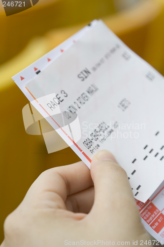Image of Bet slip for horse racing

