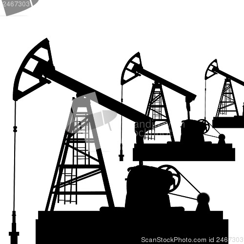 Image of Oil pump jack. Oil industry equipment. Vector illustration.