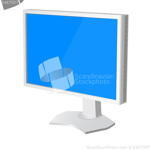 Image of  lcd tv  monitor on white background. Vector illustration 