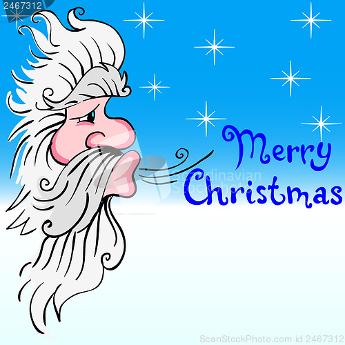 Image of Santa Claus blowing wind