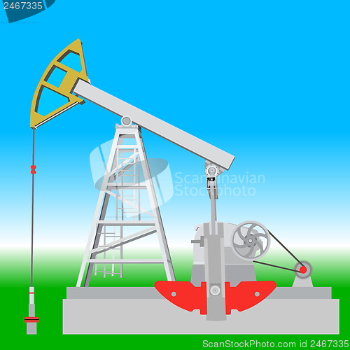 Image of Oil pump jack. Oil industry equipment. Vector illustration.