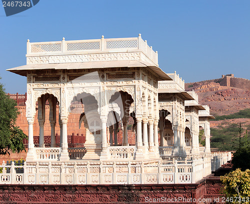Image of pavilions in Jaswant Thada mausoleum - India
