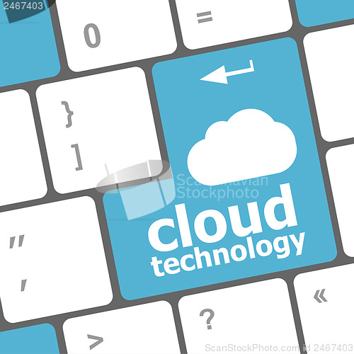 Image of computer keyboard for cloud technology