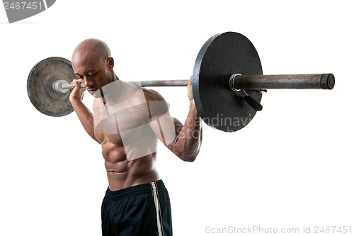 Image of Standing Barbell Press Behind Neck