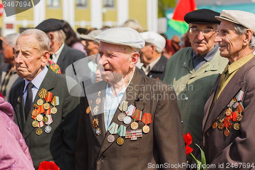 Image of Unidentified veterans during the celebration of Victory Day. MIN