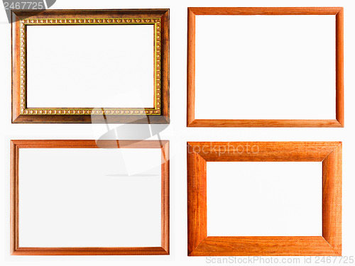 Image of Vintage Photo Frame, Wood Plated, White Background.